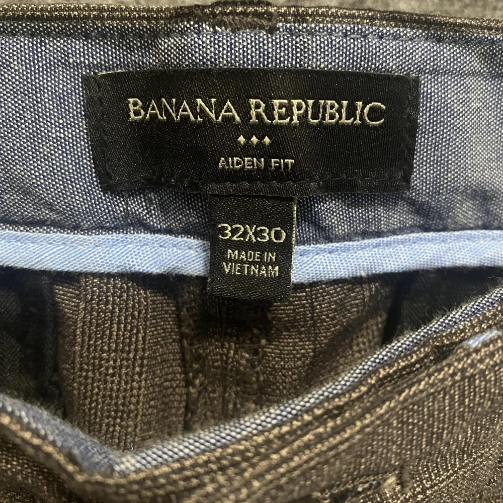 Banana Republic Pants Mens 32x30 Brown Aiden Fit Chino Dress Casual Flat‎ Front